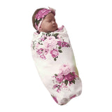 2017 Newborn Infant Baby Towel Swaddle Blanket Baby Sleeping Swaddle Muslin Wrap Headband Set