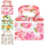 Baby Newborn Swaddled Set Swaddle & headwrap Infant Photography Props Cloth Towels Wrap Swaddle Blanket Girls Hair Accessories